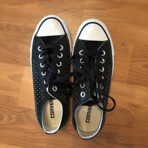 Black studded low top Converse size 5UK/7US